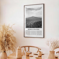 Republic of the Congo Print Black and White, Congo Wall Art, Congo Poster, Congo Photo, Congo Wall Decor, Congo-Brazzaville, Africa