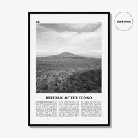 Republic of the Congo Print Black and White, Congo Wall Art, Congo Poster, Congo Photo, Congo Wall Decor, Congo-Brazzaville, Africa