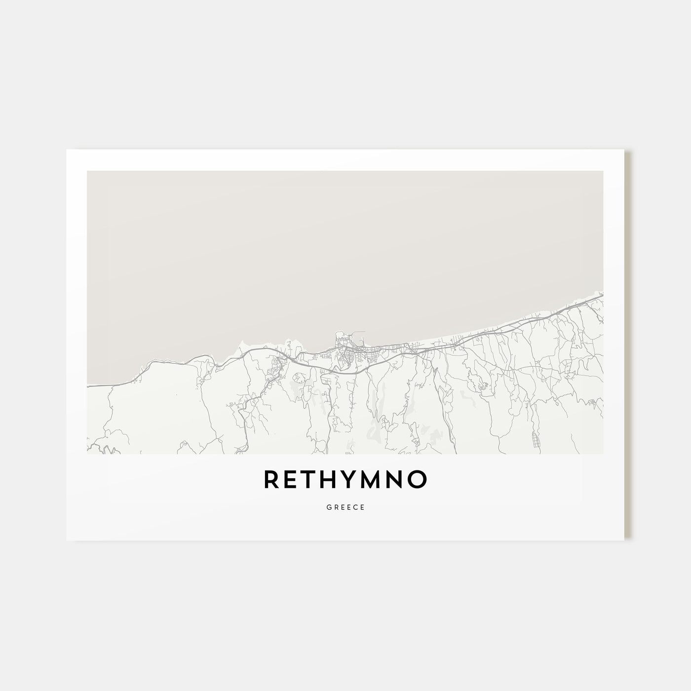 Rethymno Map Landscape Poster