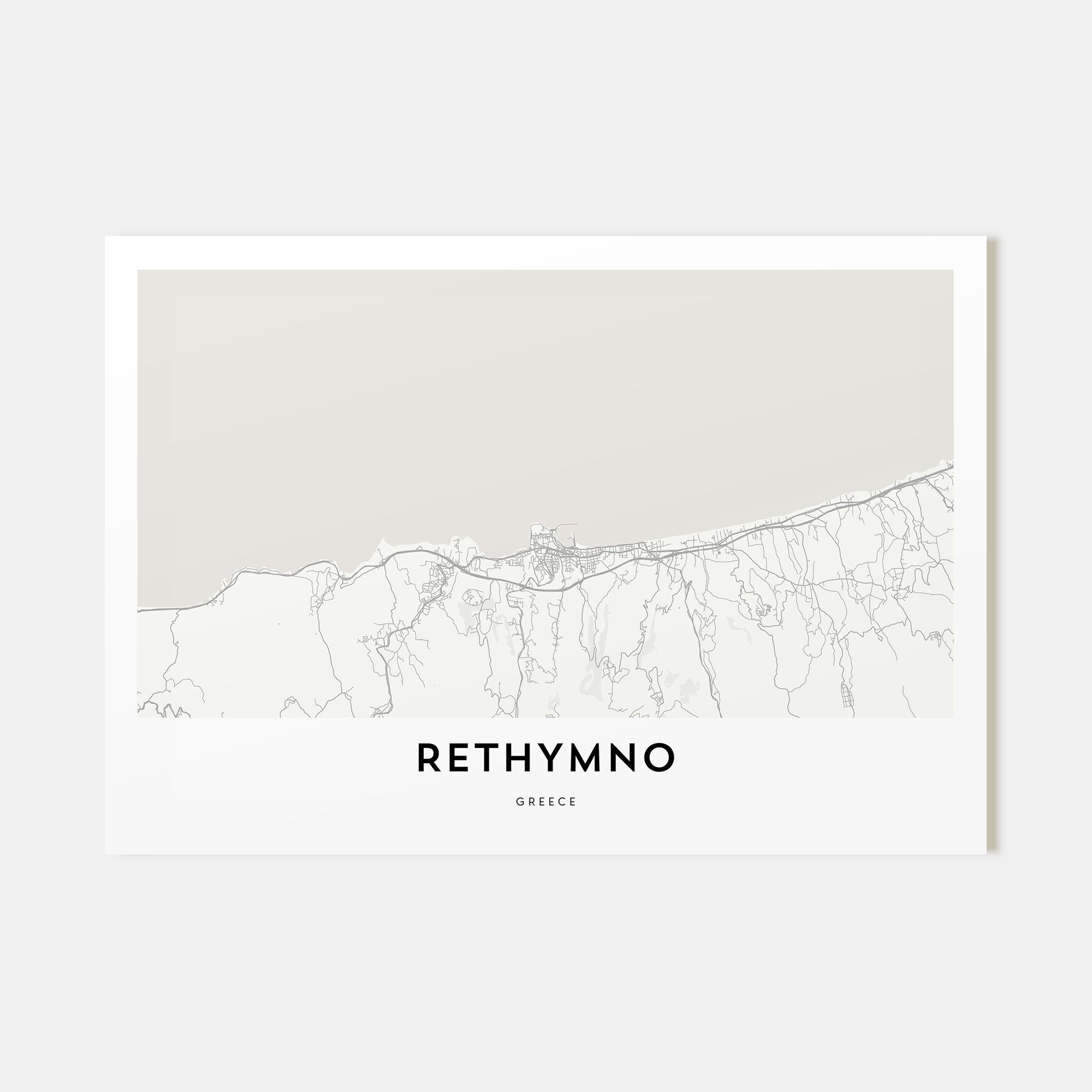 Rethymno Map Landscape Poster