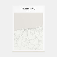 Rethymno Map Portrait Poster
