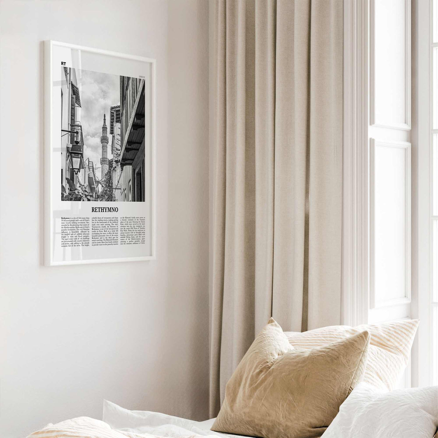 Rethymno Print Black and White, Rethymno Wall Art, Rethymno Poster, Rethymno Photo, Rethymno Wall Décor, Ρέθυμνο, Greece, Crete