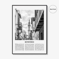 Rethymno Print Black and White, Rethymno Wall Art, Rethymno Poster, Rethymno Photo, Rethymno Wall Décor, Ρέθυμνο, Greece, Crete
