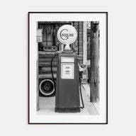 Retro Gas Pump Photo B&W Poster