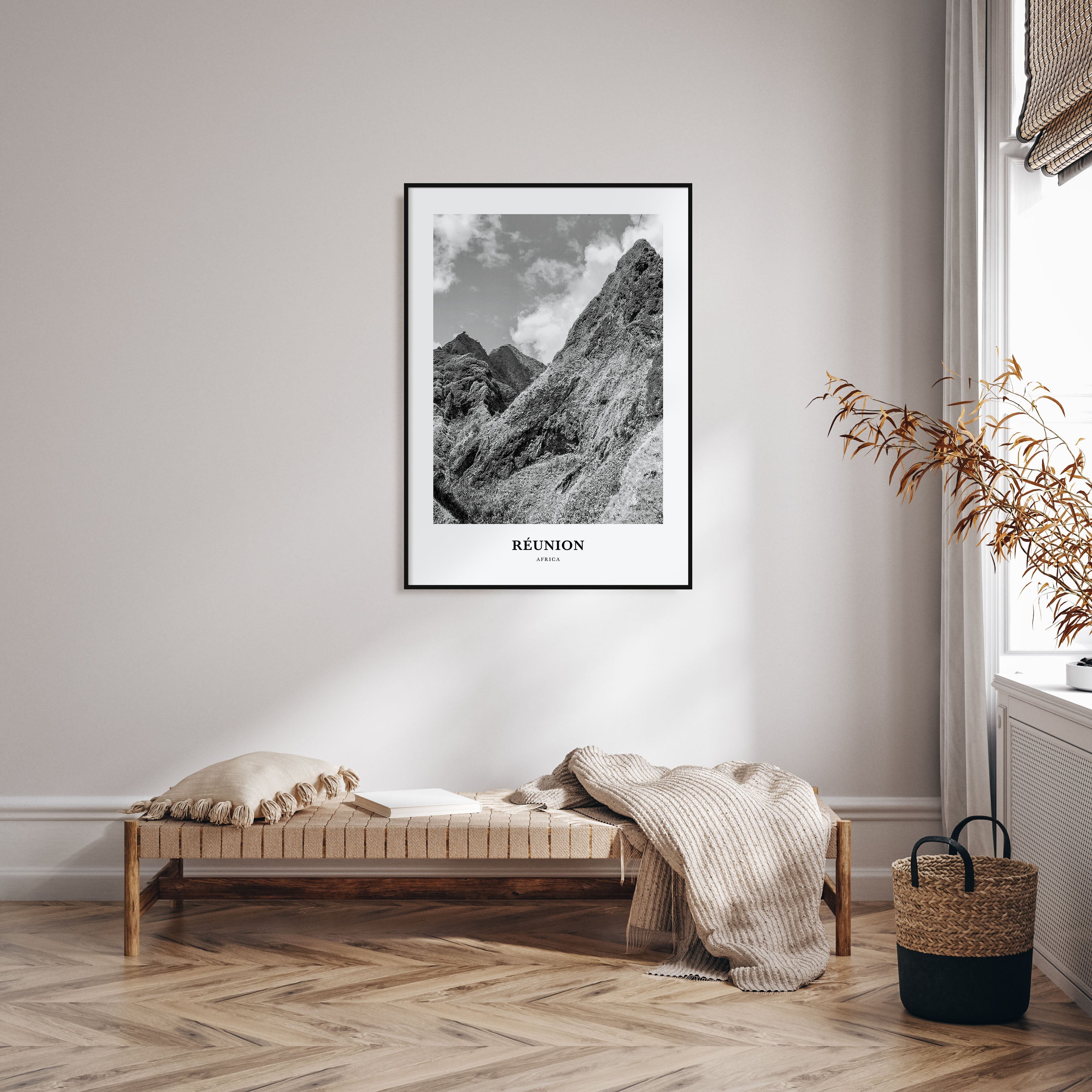 Réunion Portrait B&W Poster