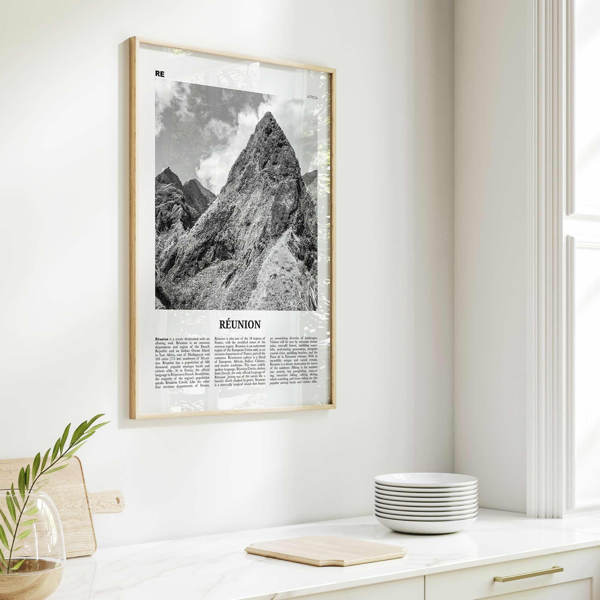 Reunion Print Black and White, Réunion Wall Art, Réunion Poster, Réunion Photo, Réunion Wall Decor, Reunion, La Réunion, Île Bourbon, Africa