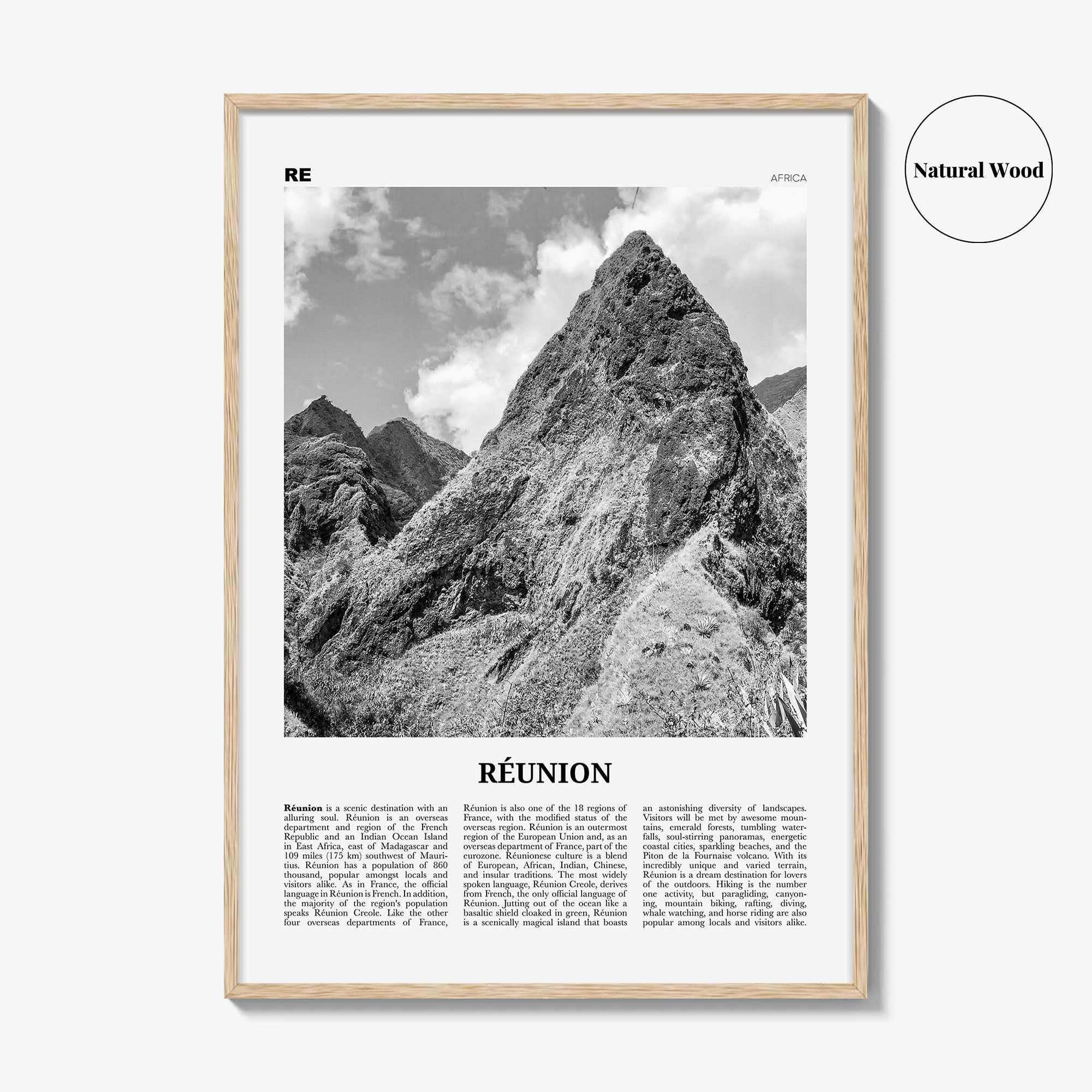 Reunion Print Black and White, Réunion Wall Art, Réunion Poster, Réunion Photo, Réunion Wall Decor, Reunion, La Réunion, Île Bourbon, Africa