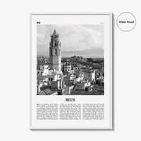 Reus Print Black and White, Reus Wall Art, Reus Poster, Reus Photo, Reus Wall Décor, Reus Map, Spain