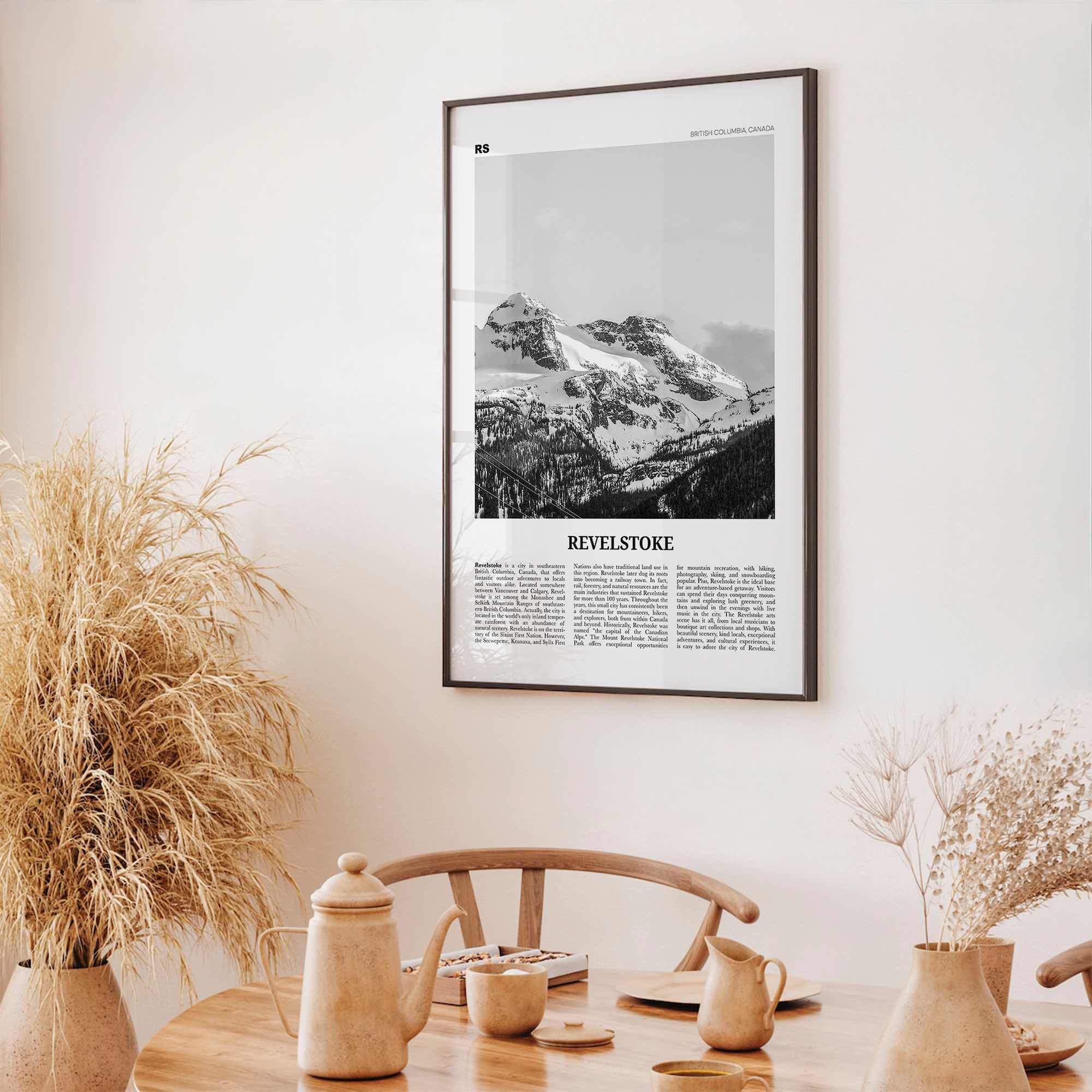 Revelstoke Print Black and White, Revelstoke Wall Art, Revelstoke Poster, Revelstoke Photo, Revelstoke Wall Décor, British Columbia, Canada