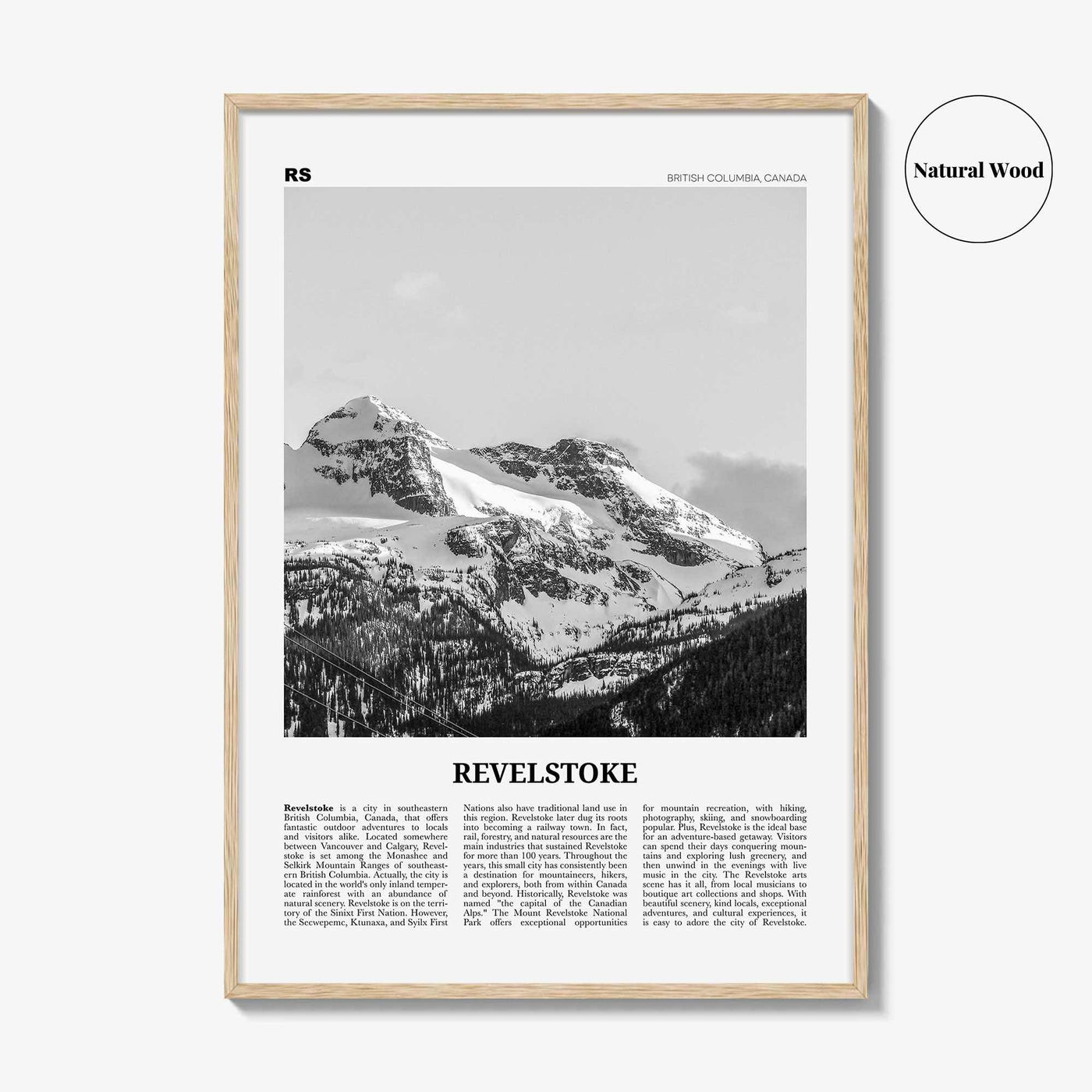 Revelstoke Print Black and White, Revelstoke Wall Art, Revelstoke Poster, Revelstoke Photo, Revelstoke Wall Décor, British Columbia, Canada