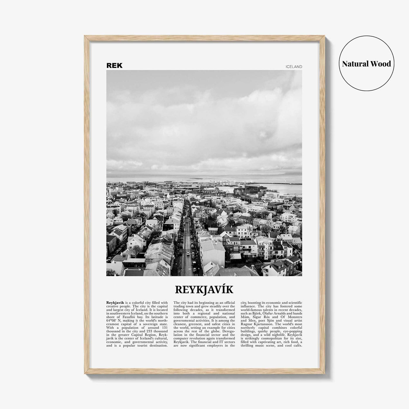 Reykjavik Print Black and White, Reykjavik Wall Art, Reykjavik Poster, Reykjavik Photo, Iceland, Reykjavík, Ísland, Europe