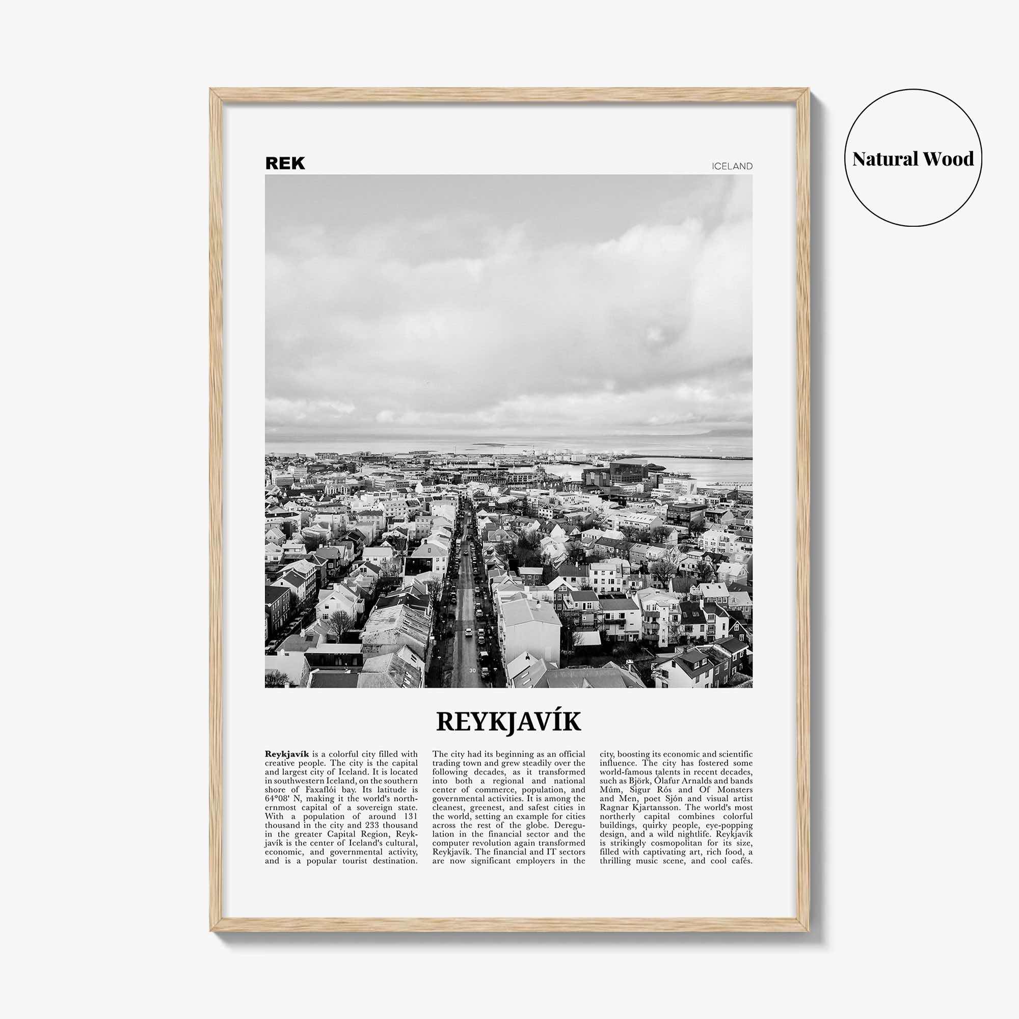 Reykjavik Print Black and White, Reykjavik Wall Art, Reykjavik Poster, Reykjavik Photo, Iceland, Reykjavík, Ísland, Europe