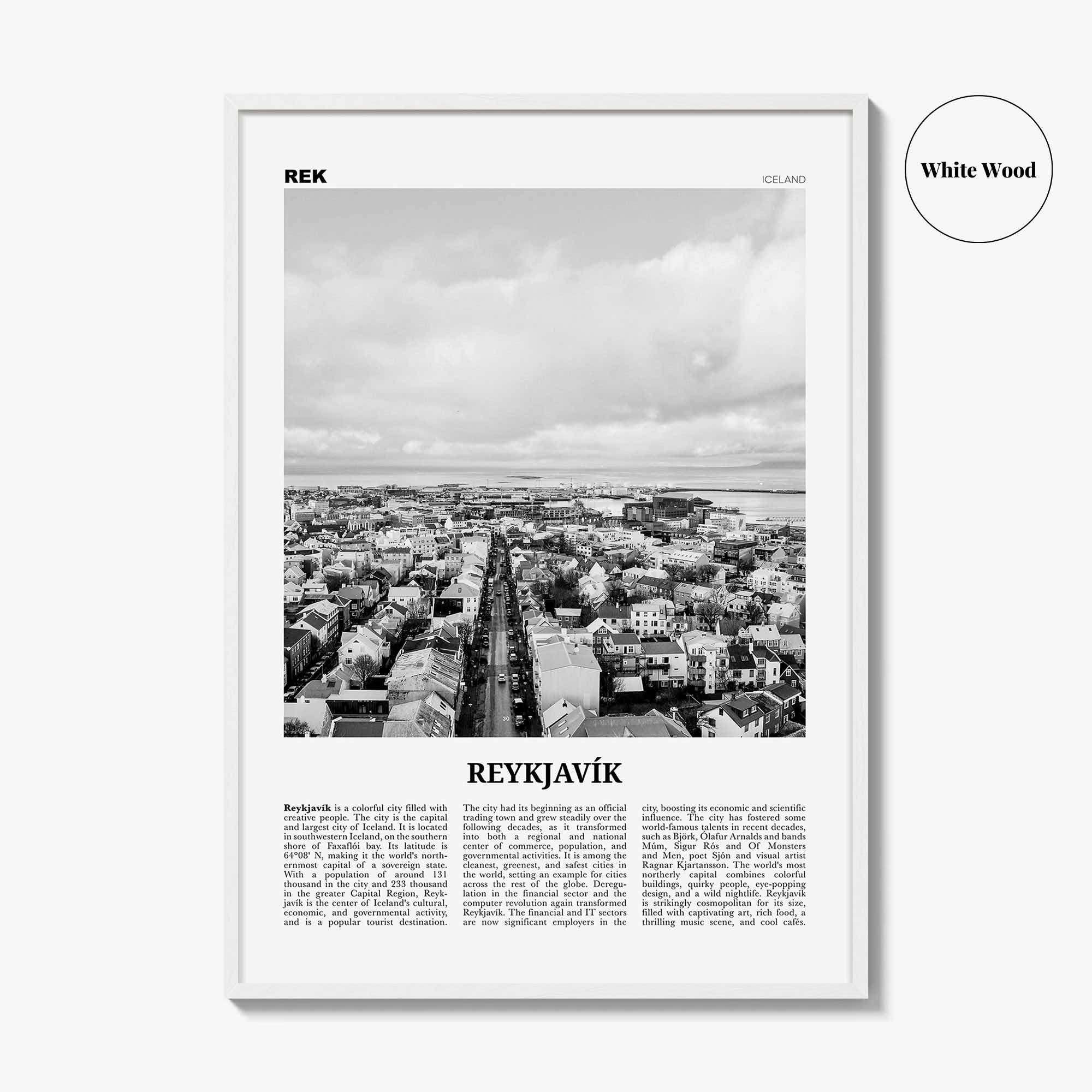 Reykjavik Print Black and White, Reykjavik Wall Art, Reykjavik Poster, Reykjavik Photo, Iceland, Reykjavík, Ísland, Europe