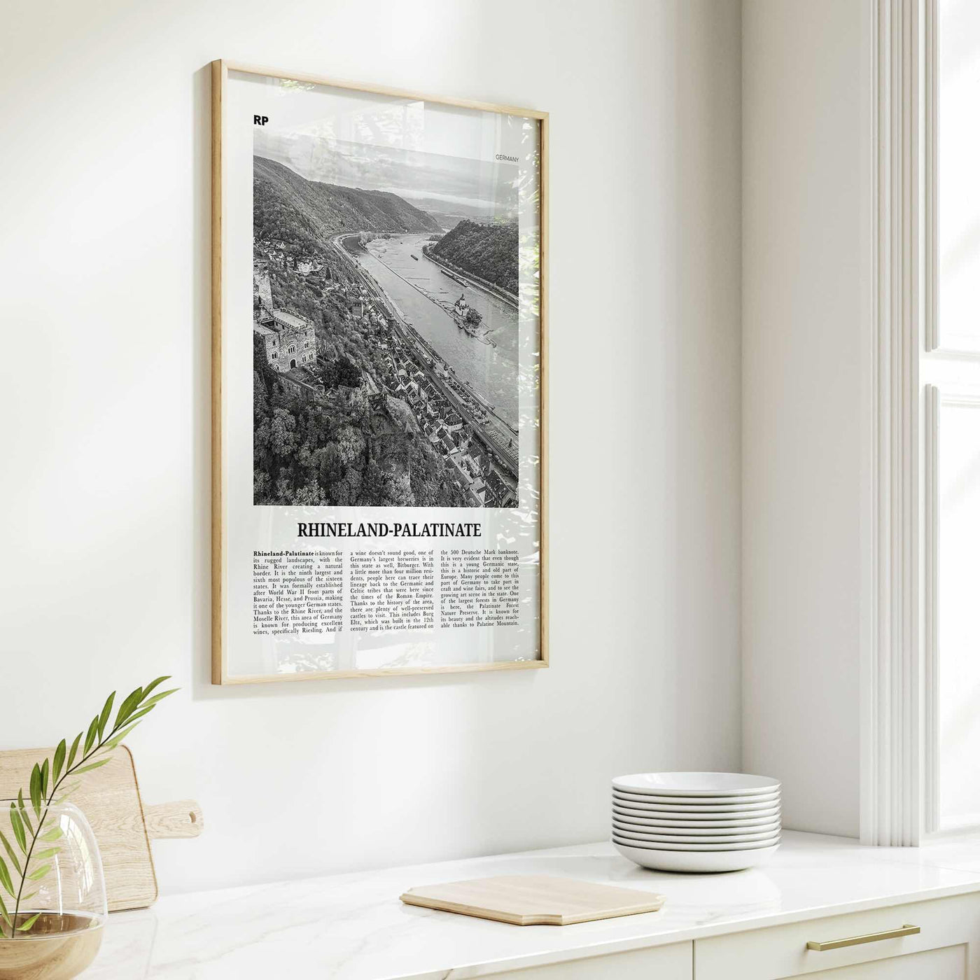 Rhineland Palatinate Print Black and White, Rhineland-Palatinate Wall Art, Rhineland-Palatinate Poster, Rheinland-Pfalz Photo, Germany