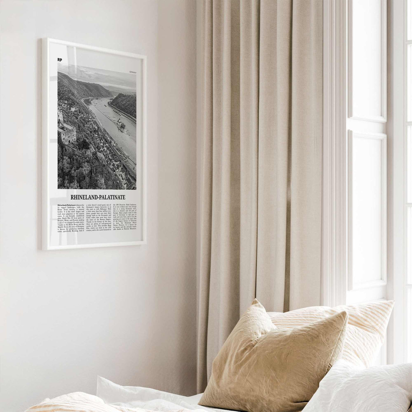 Rhineland Palatinate Print Black and White, Rhineland-Palatinate Wall Art, Rhineland-Palatinate Poster, Rheinland-Pfalz Photo, Germany