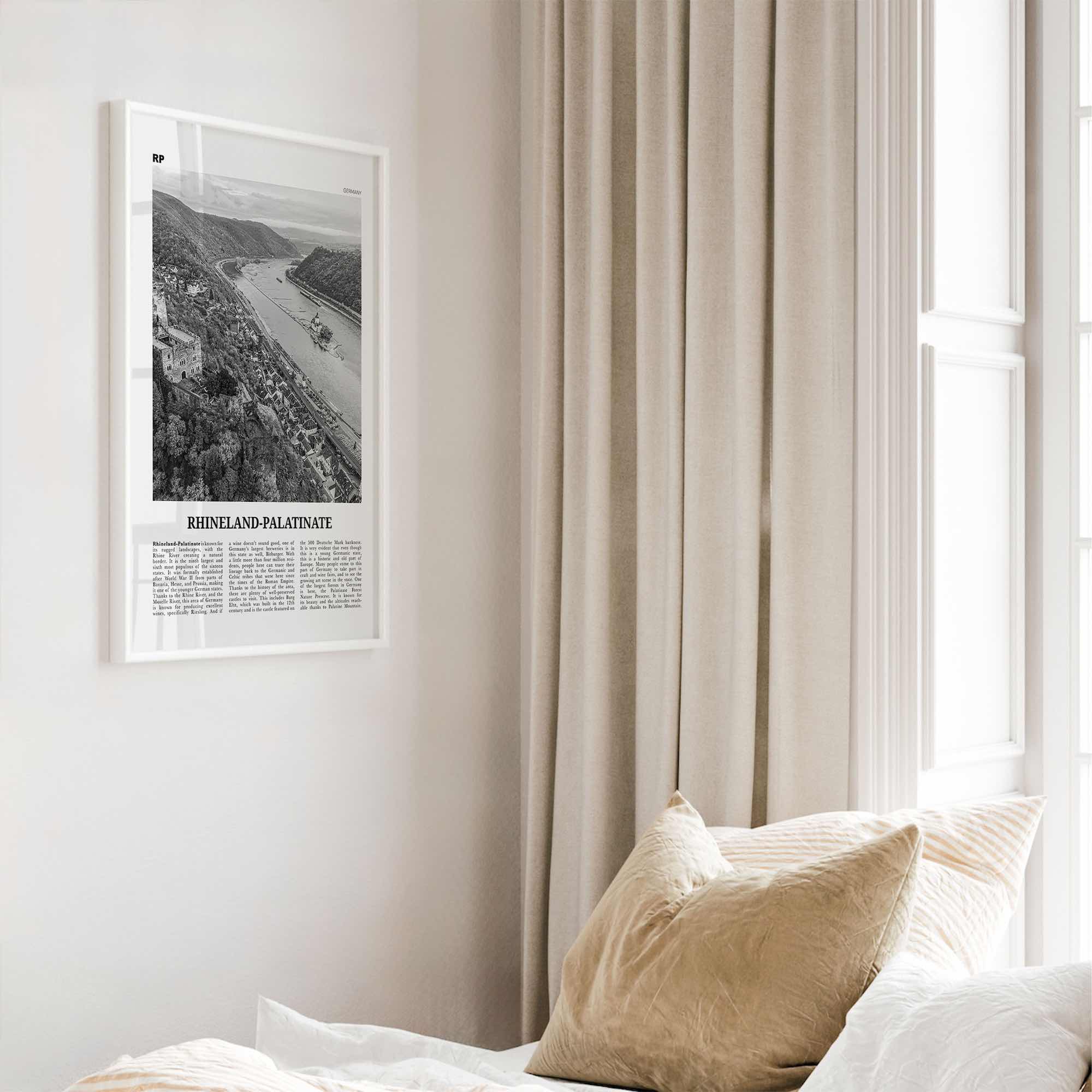 Rhineland Palatinate Print Black and White, Rhineland-Palatinate Wall Art, Rhineland-Palatinate Poster, Rheinland-Pfalz Photo, Germany