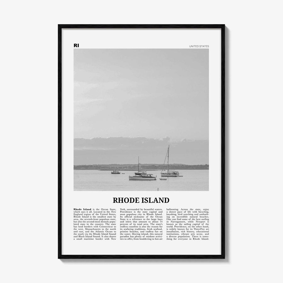 Rhode Island Print Black and White No 1, Rhode Island Wall Art, Rhode Island Poster, Rhode Island Photo, USA, United States, America