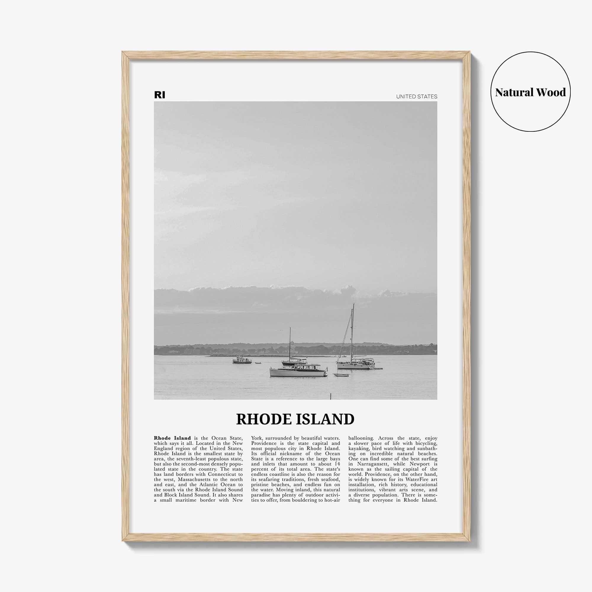 Rhode Island Print Black and White No 1, Rhode Island Wall Art, Rhode Island Poster, Rhode Island Photo, USA, United States, America