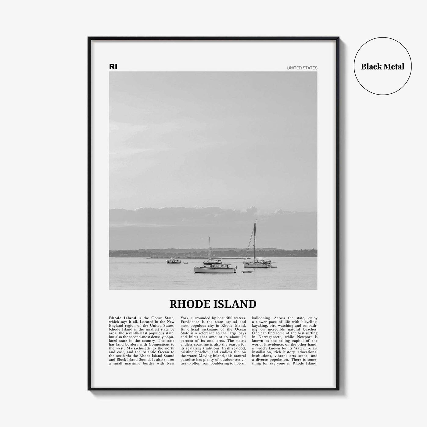 Rhode Island Print Black and White No 1, Rhode Island Wall Art, Rhode Island Poster, Rhode Island Photo, USA, United States, America