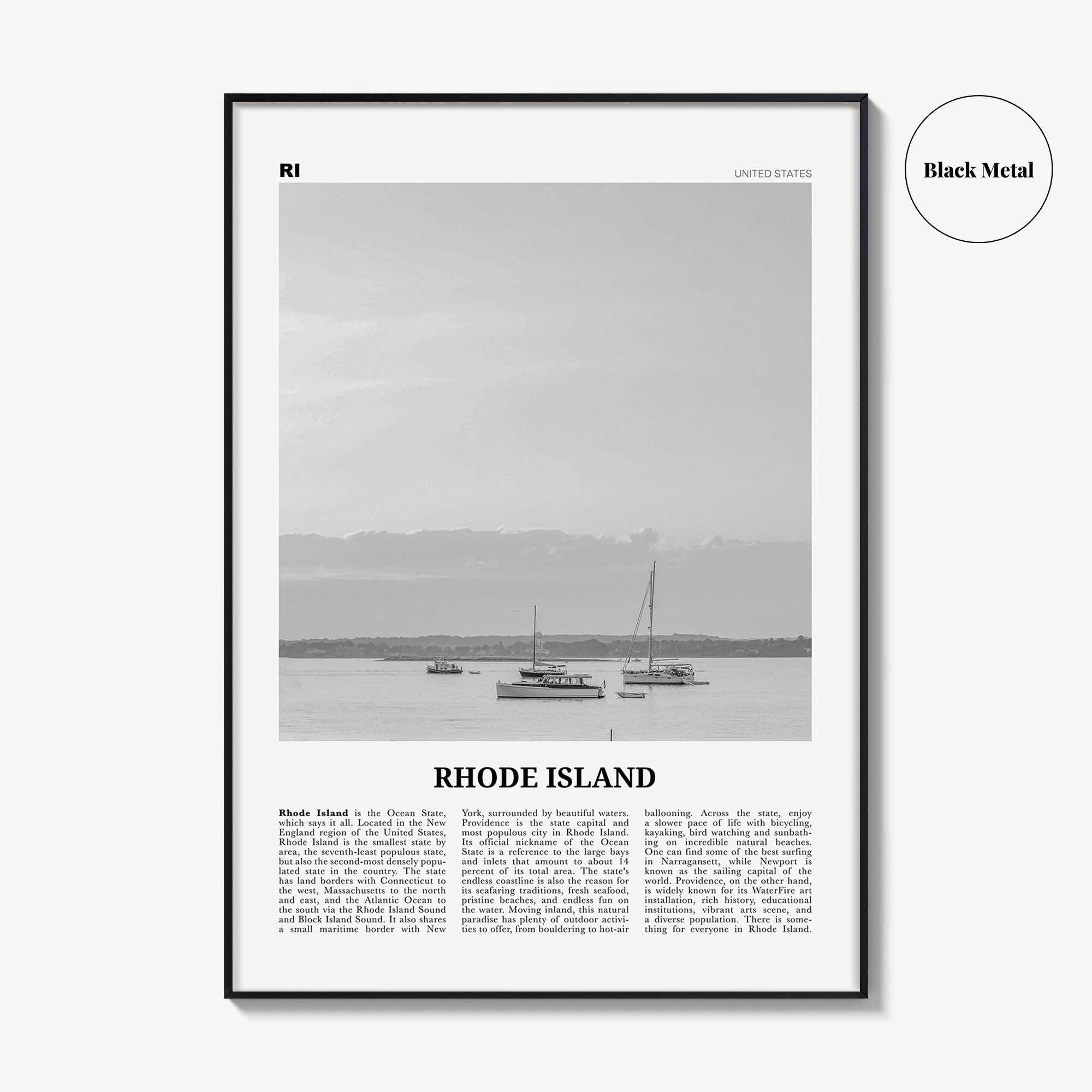 Rhode Island Print Black and White No 1, Rhode Island Wall Art, Rhode Island Poster, Rhode Island Photo, USA, United States, America