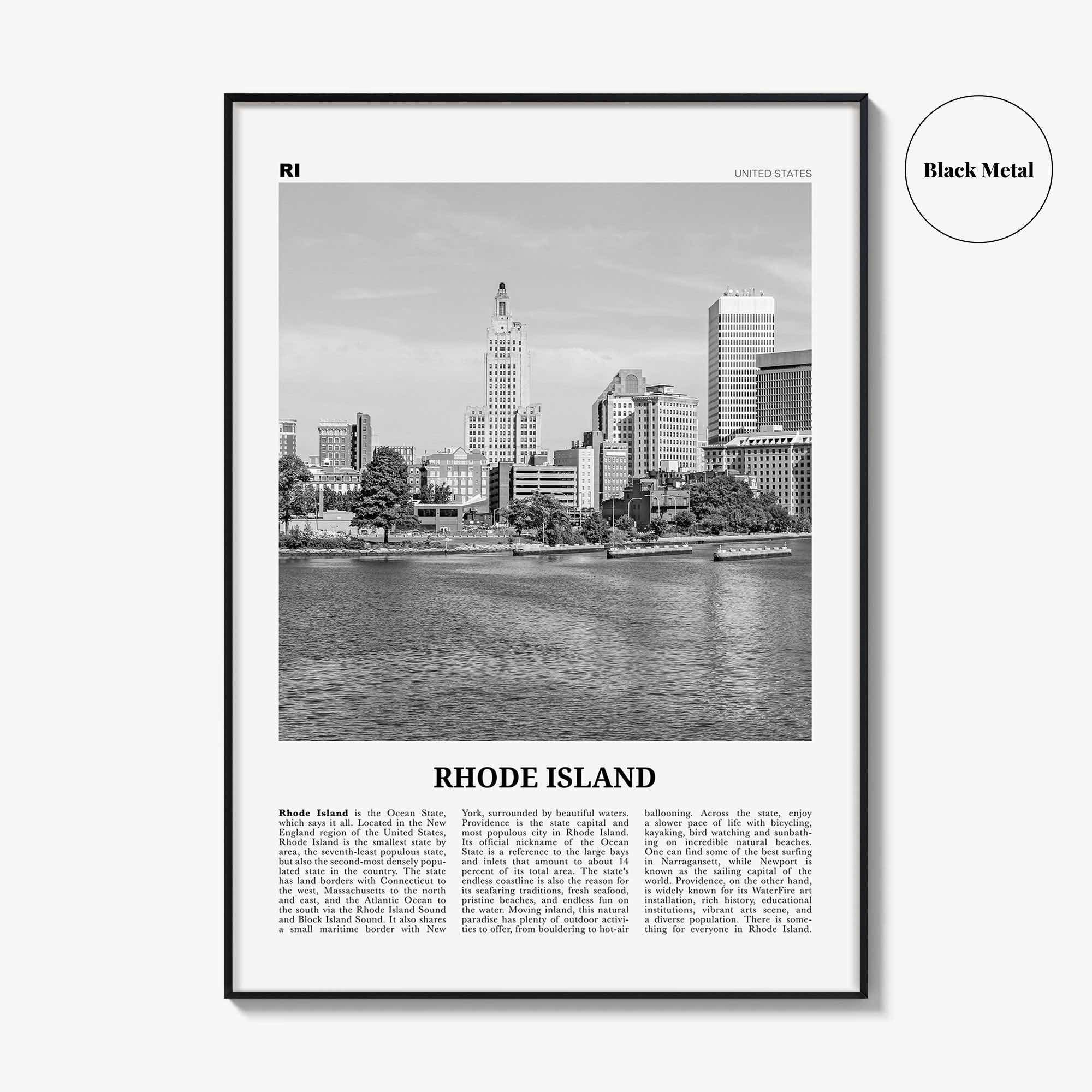 Rhode Island Print Black and White No 2, Rhode Island Wall Art, Rhode Island Poster, Rhode Island Photo, USA, United States, North America