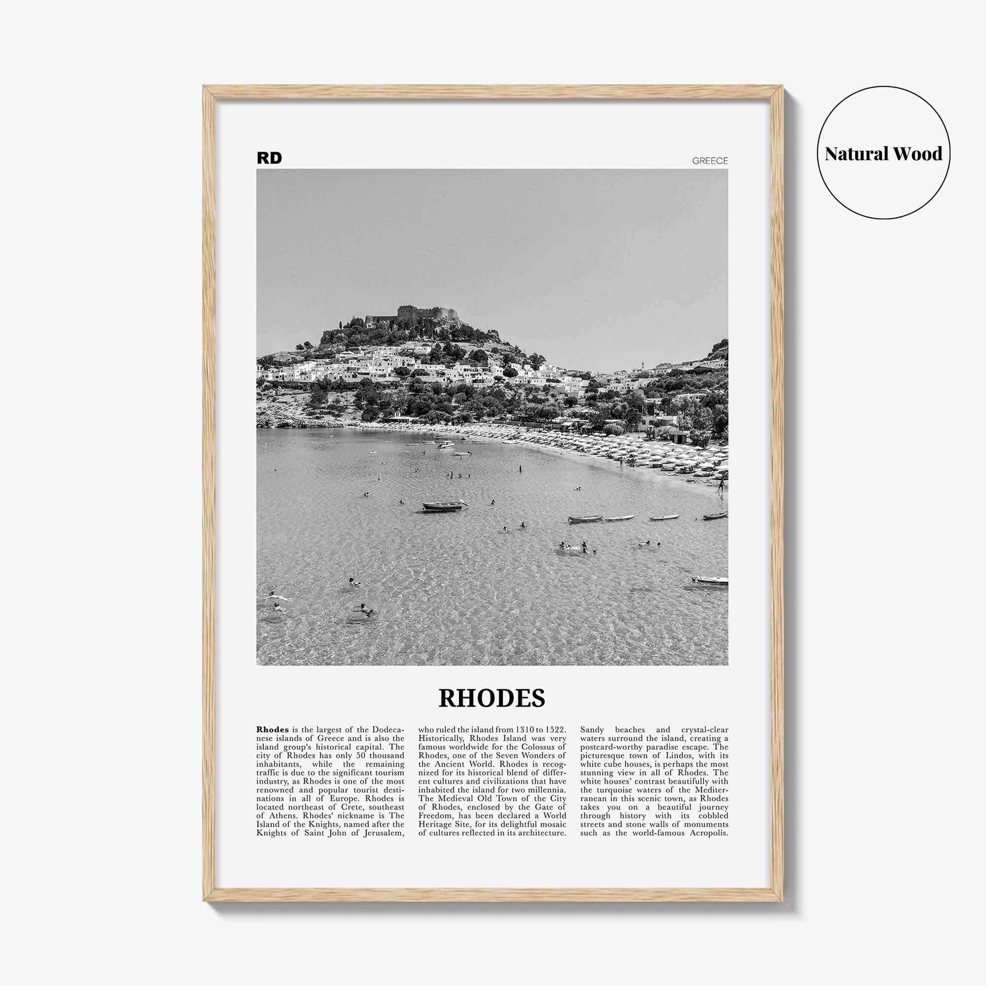 Rhodes Print Black and White, Rhodes Wall Art, Rhodes Poster, Rhodes Photo, Rhodes Wall Décor, Rhodes Island, Greece, Ρόδος, Ελλάδα