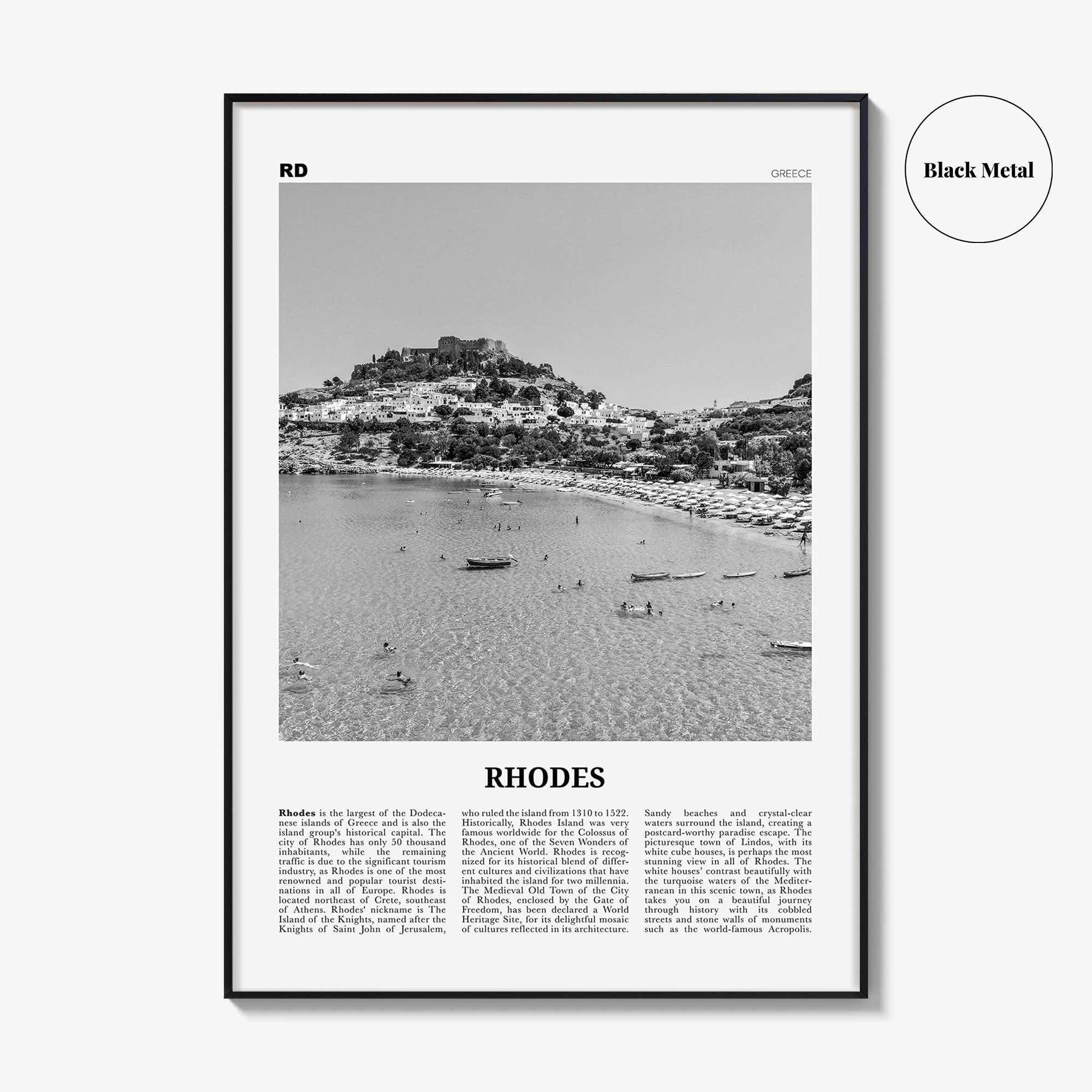 Rhodes Print Black and White, Rhodes Wall Art, Rhodes Poster, Rhodes Photo, Rhodes Wall Décor, Rhodes Island, Greece, Ρόδος, Ελλάδα