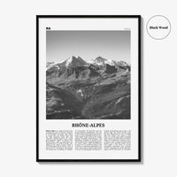 Rhone Alpes Print Black and White, Rhône-Alpes Wall Art, Rhône-Alpes Poster, Rhône-Alpes Photo, Rhône-Alpes Wall Décor, Rhône-Alpes Map