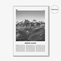 Rhone Alpes Print Black and White, Rhône-Alpes Wall Art, Rhône-Alpes Poster, Rhône-Alpes Photo, Rhône-Alpes Wall Décor, Rhône-Alpes Map