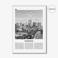 Richmond Print Black and White No 1, Richmond Wall Art, Richmond Poster, Richmond Photo, Virginia, USA, United States, North America
