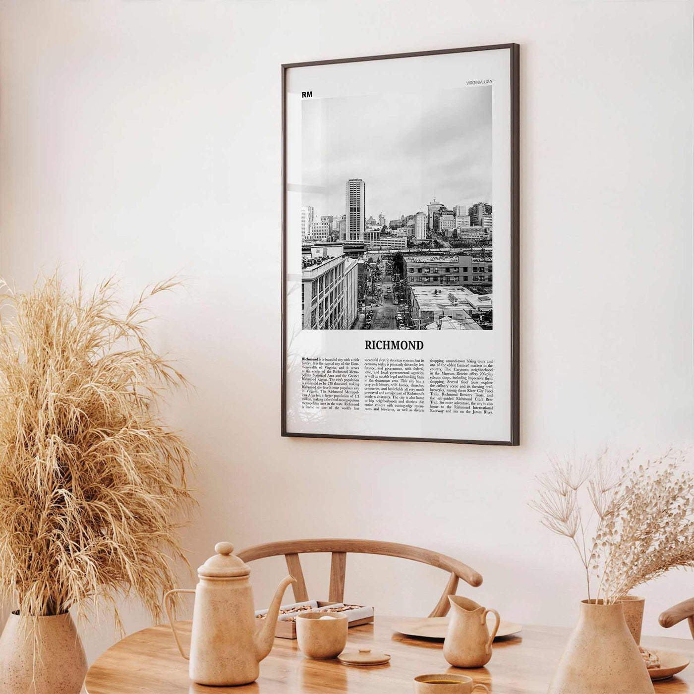 Richmond Print Black and White No 2, Richmond Wall Art, Richmond Poster, Richmond Photo, Virginia, USA, United States, North America