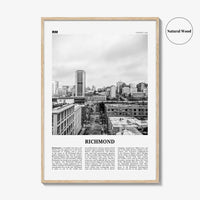 Richmond Print Black and White No 2, Richmond Wall Art, Richmond Poster, Richmond Photo, Virginia, USA, United States, North America