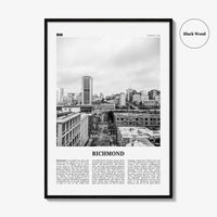 Richmond Print Black and White No 2, Richmond Wall Art, Richmond Poster, Richmond Photo, Virginia, USA, United States, North America