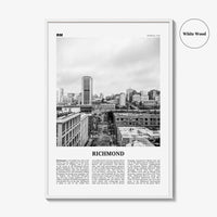 Richmond Print Black and White No 2, Richmond Wall Art, Richmond Poster, Richmond Photo, Virginia, USA, United States, North America