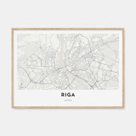 Riga Map Landscape Poster