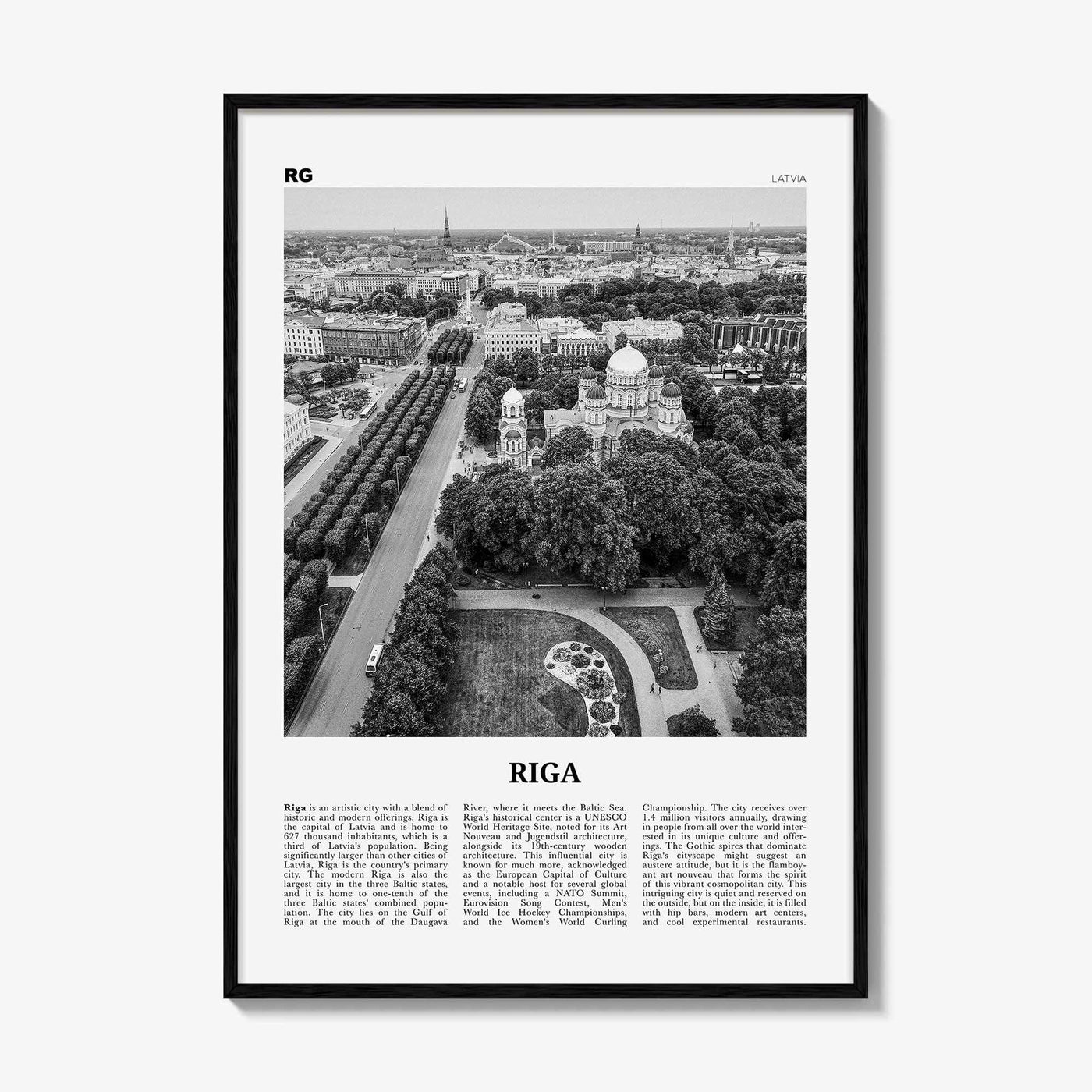 Riga Print Black and White, Riga Wall Art, Riga Poster, Riga Photo, Riga Wall Decor, Latvia, Rīga, Rīgõ, Latvija, Latvijas, Europe