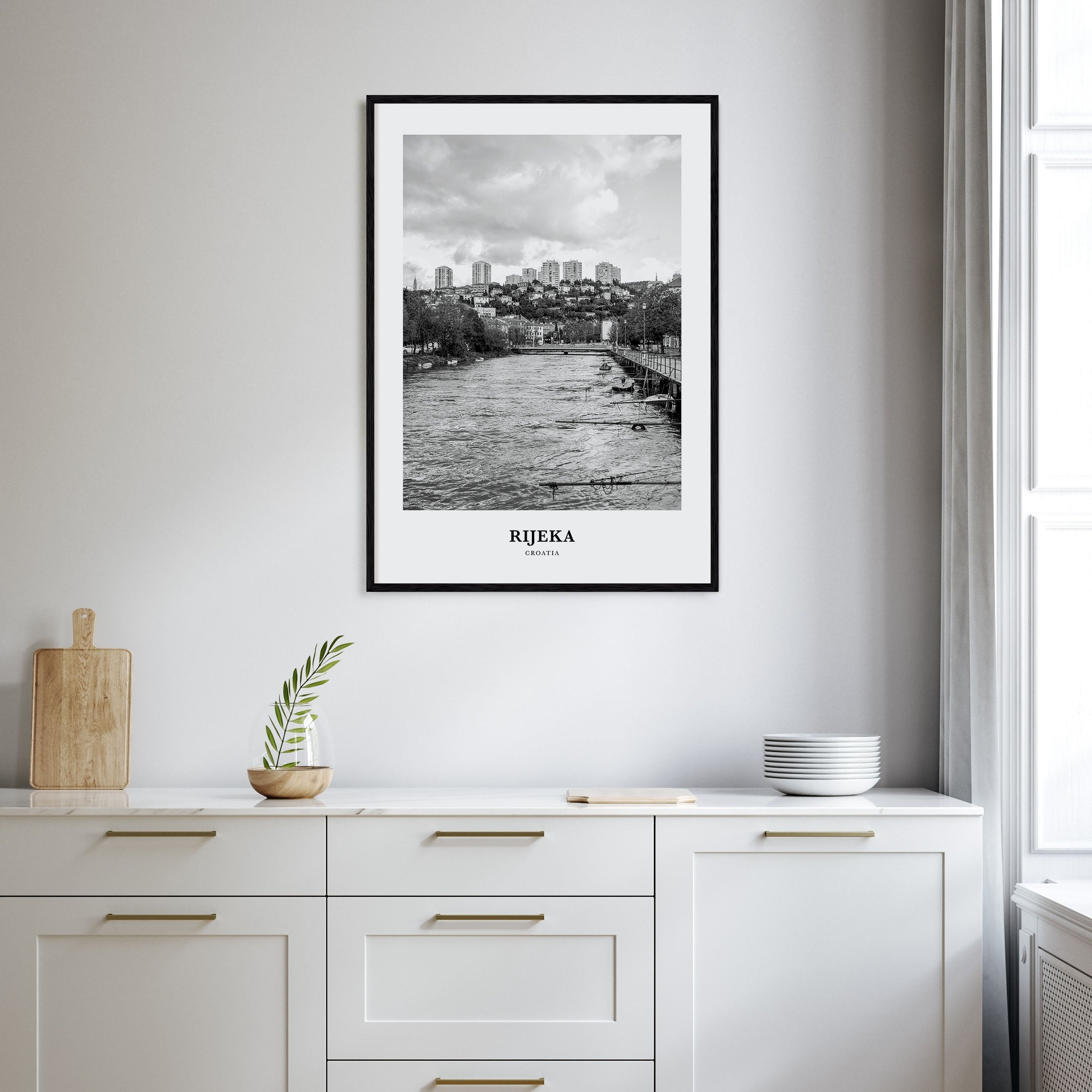 Rijeka Portrait B&W Poster