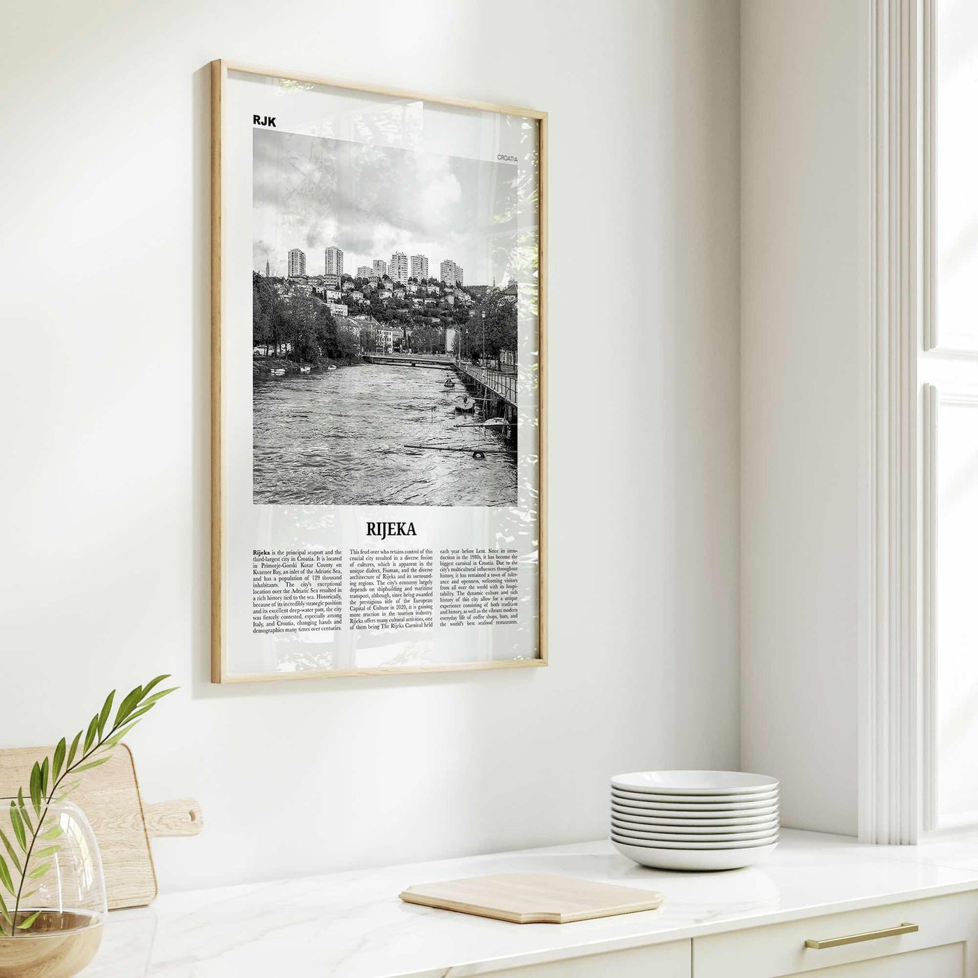 Rijeka Print Black and White, Rijeka Wall Art, Rijeka Poster, Rijeka Photo, Rijeka Wall Décor, Croatia, Hrvatska, Travel Poster Print