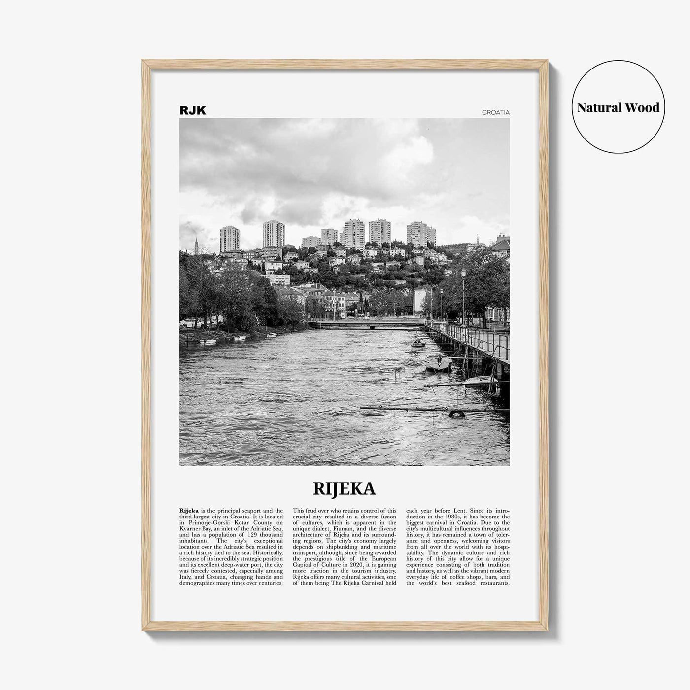 Rijeka Print Black and White, Rijeka Wall Art, Rijeka Poster, Rijeka Photo, Rijeka Wall Décor, Croatia, Hrvatska, Travel Poster Print