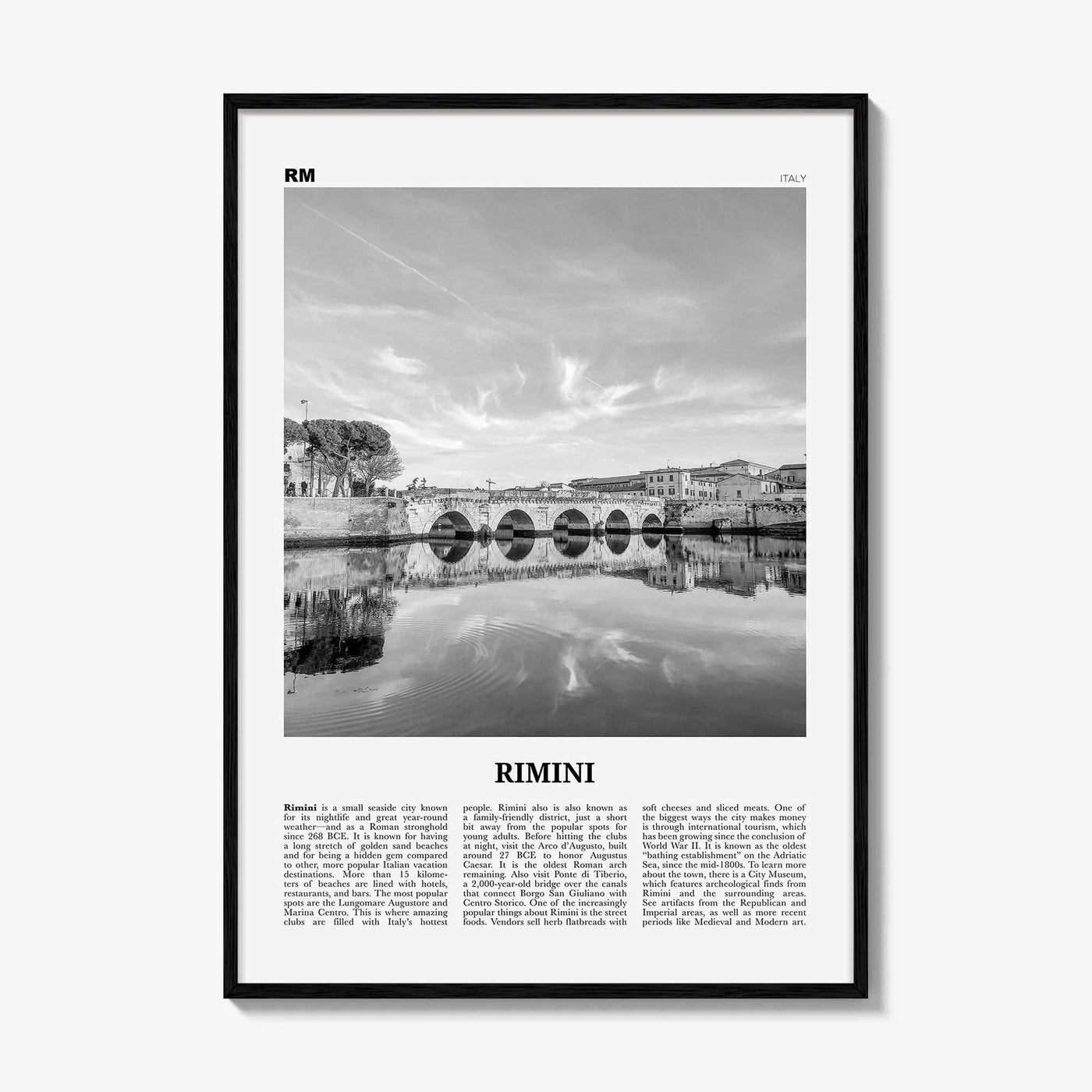 Rimini Print Black and White, Rimini Wall Art, Rimini Poster, Rimini Photo, Rimini Wall Décor, Rimini Map, Italy