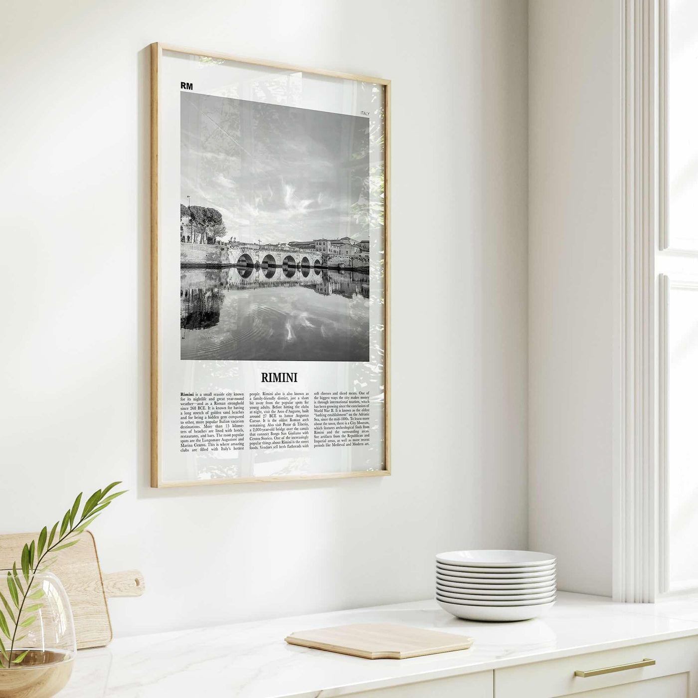 Rimini Print Black and White, Rimini Wall Art, Rimini Poster, Rimini Photo, Rimini Wall Décor, Rimini Map, Italy