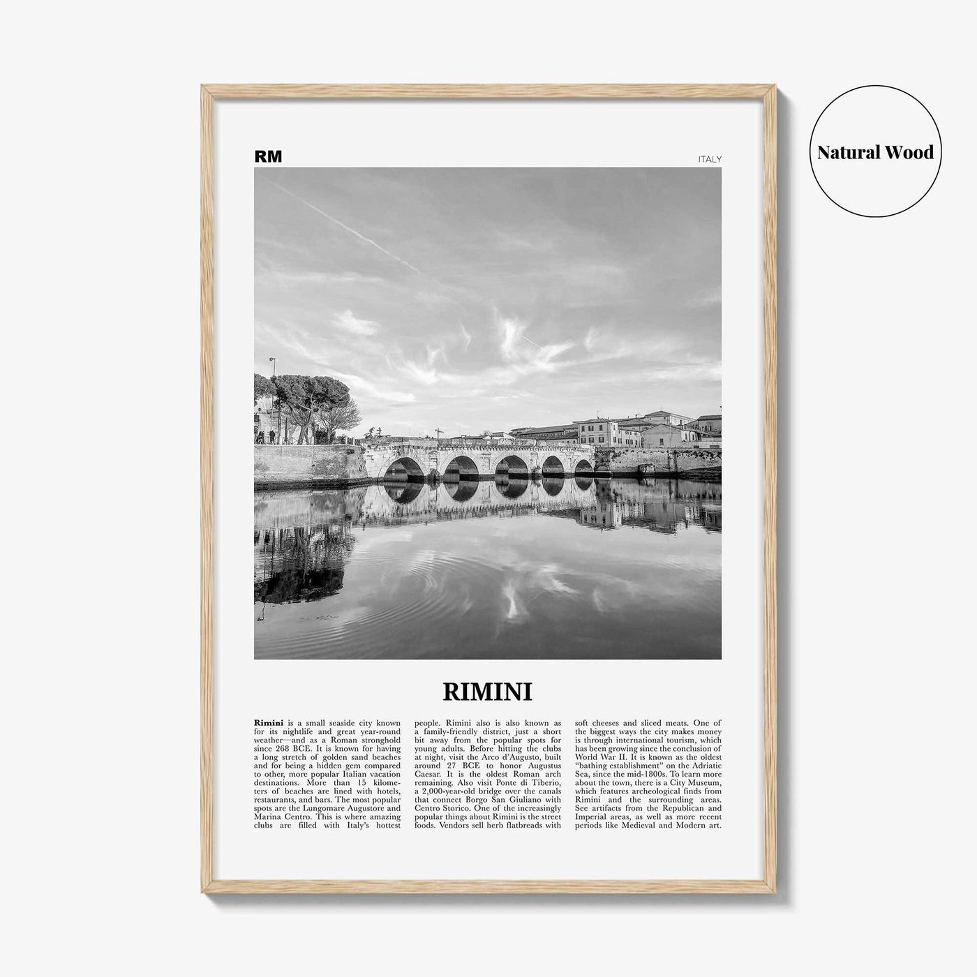 Rimini Print Black and White, Rimini Wall Art, Rimini Poster, Rimini Photo, Rimini Wall Décor, Rimini Map, Italy