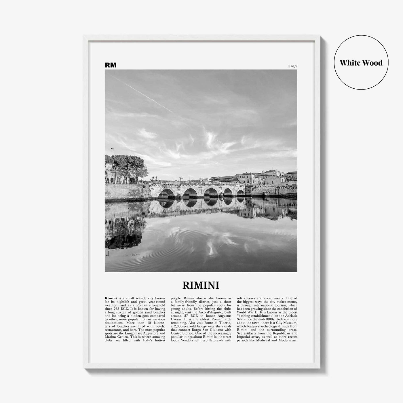 Rimini Print Black and White, Rimini Wall Art, Rimini Poster, Rimini Photo, Rimini Wall Décor, Rimini Map, Italy