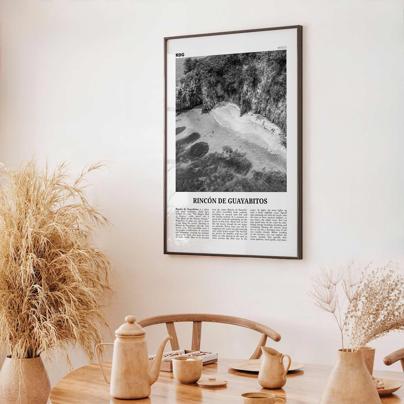 Rincon De Guayabitos Print Black and White, Rincón de Guayabitos Wall Art, Rincón de Guayabitos Poster, Rincón de Guayabitos Photo, Mexico