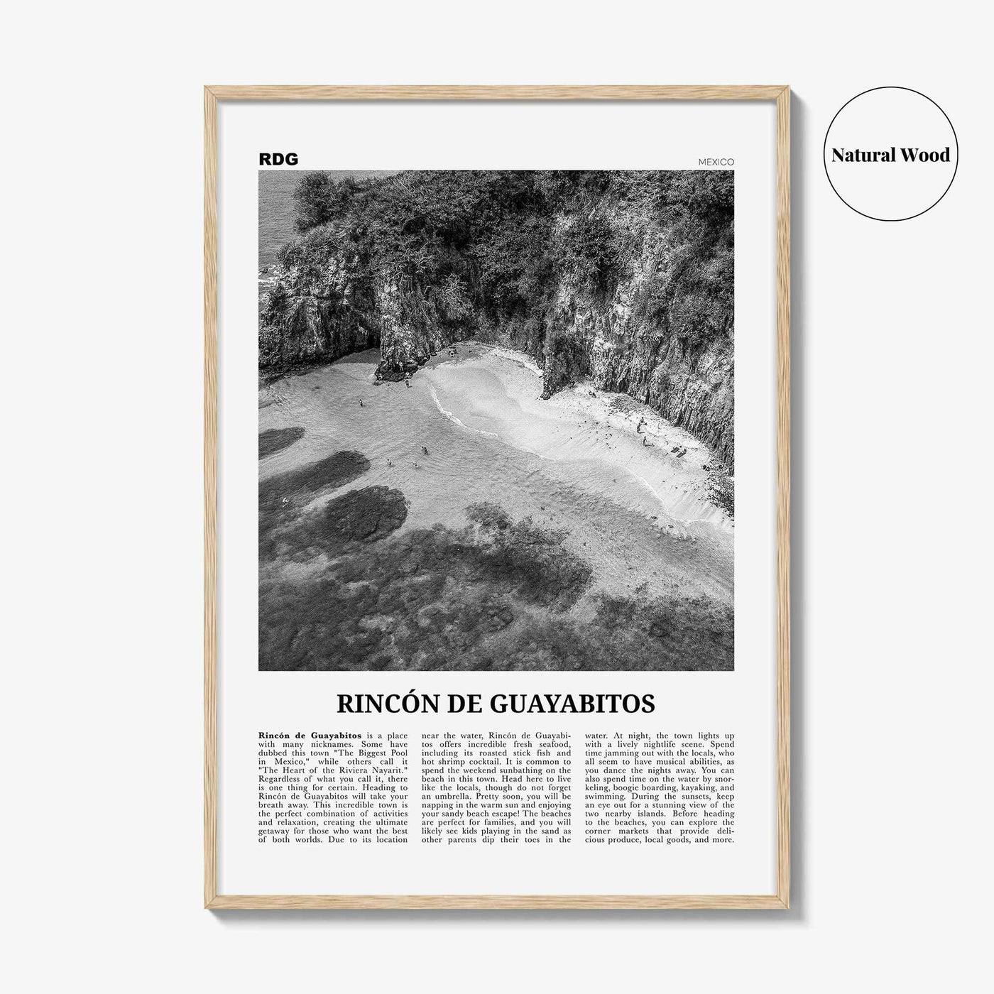 Rincon De Guayabitos Print Black and White, Rincón de Guayabitos Wall Art, Rincón de Guayabitos Poster, Rincón de Guayabitos Photo, Mexico