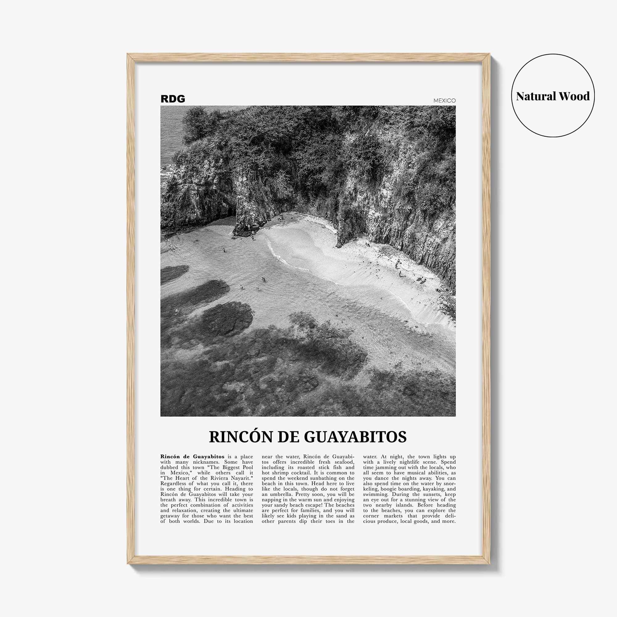 Rincon De Guayabitos Print Black and White, Rincón de Guayabitos Wall Art, Rincón de Guayabitos Poster, Rincón de Guayabitos Photo, Mexico
