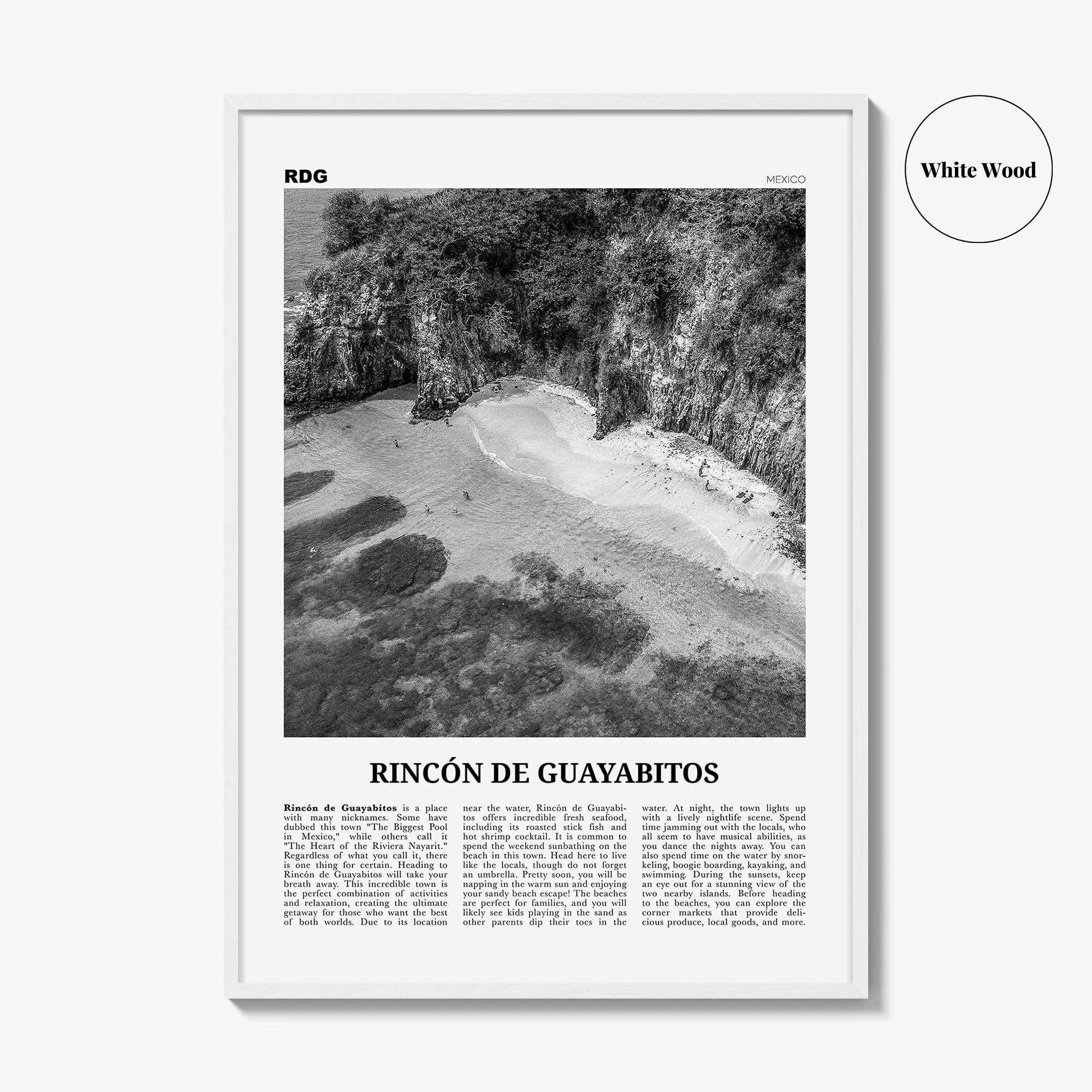 Rincon De Guayabitos Print Black and White, Rincón de Guayabitos Wall Art, Rincón de Guayabitos Poster, Rincón de Guayabitos Photo, Mexico