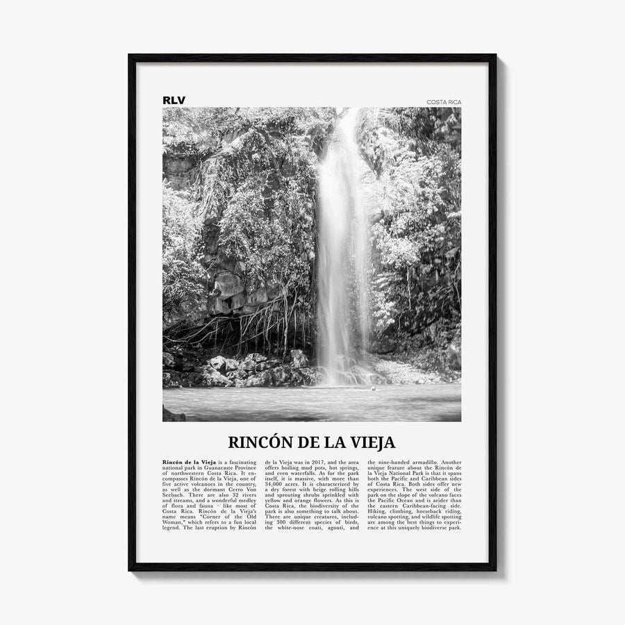 Rincon De La Vieja Print Black and White, Rincón de la Vieja Wall Art, Rincón de la Vieja Poster, Rincón de la Vieja Photo, Costa Rica