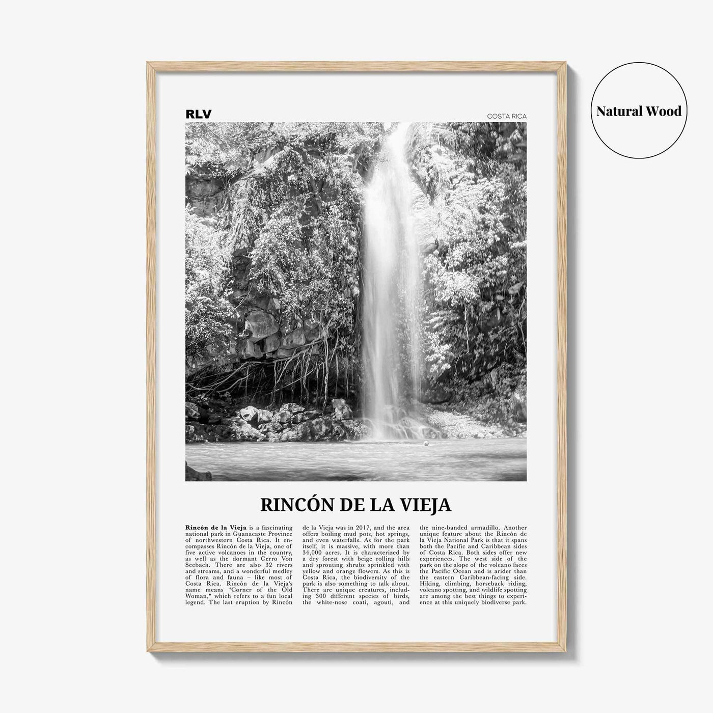 Rincon De La Vieja Print Black and White, Rincón de la Vieja Wall Art, Rincón de la Vieja Poster, Rincón de la Vieja Photo, Costa Rica