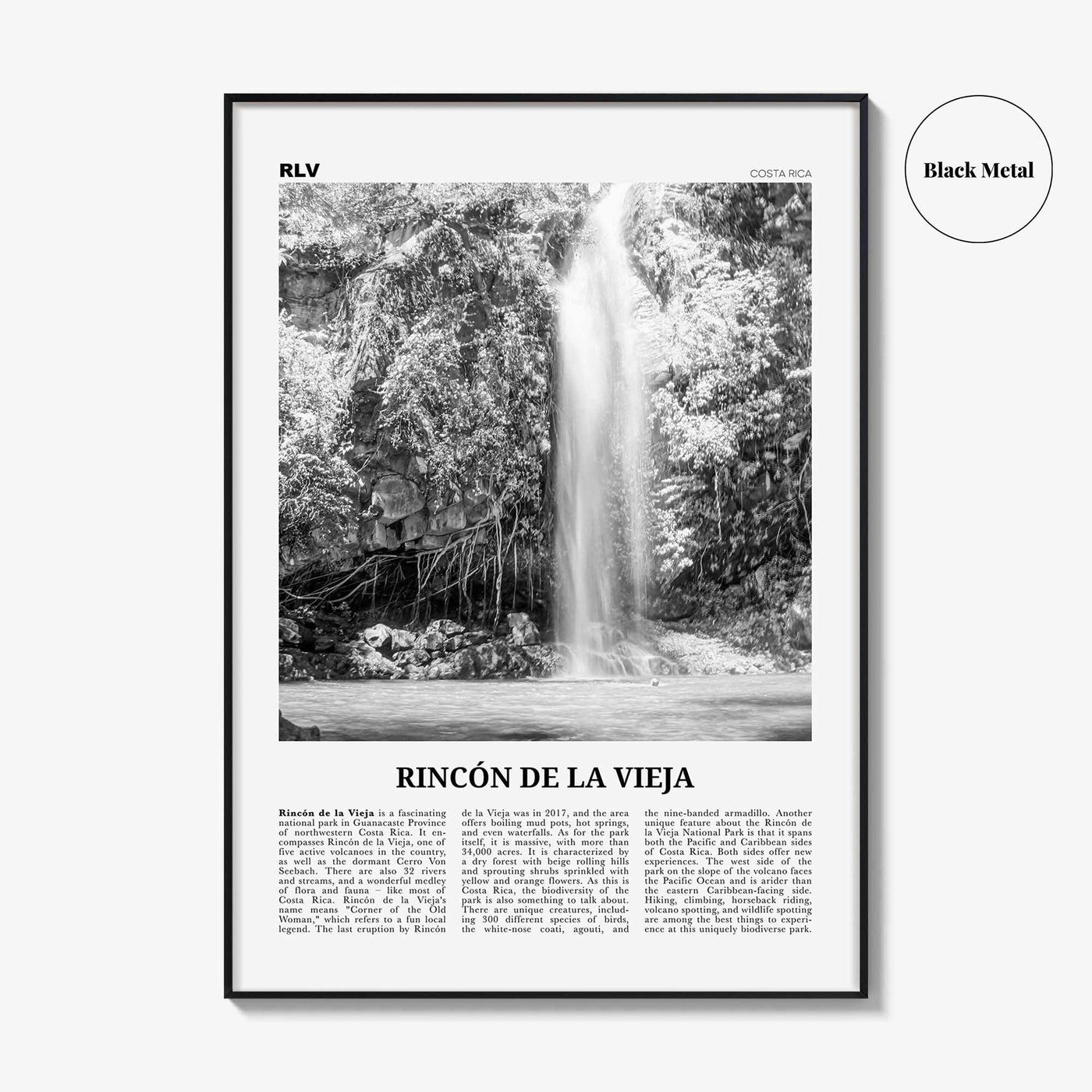 Rincon De La Vieja Print Black and White, Rincón de la Vieja Wall Art, Rincón de la Vieja Poster, Rincón de la Vieja Photo, Costa Rica